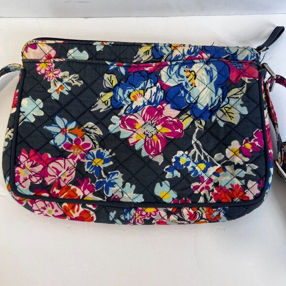 Vera Bradley Little Hipster Crossbody Bag 'Pretty Posies' Quilted Boho Compact - Picture 3 of 11
